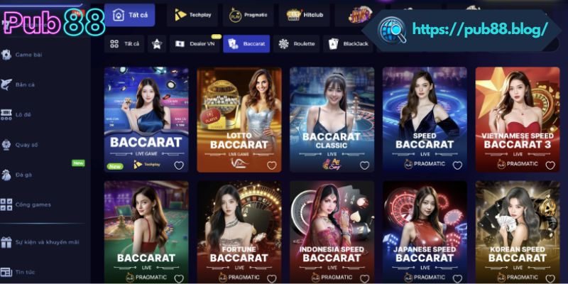 Tìm hiểu những điểm đặc sắc tại sảnh Casino PUB88